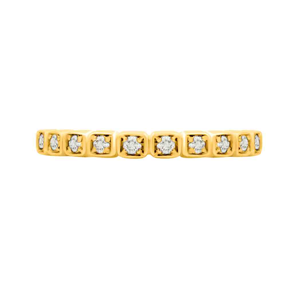 Princess Cut and Round Diamond Band Ring LR11009A